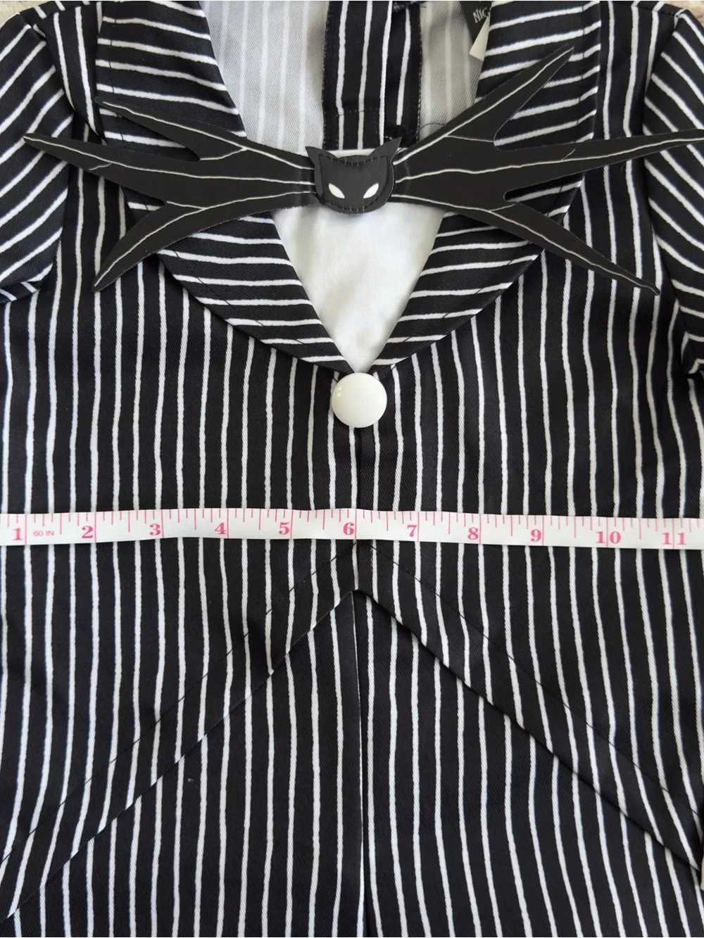 Disney Jack Skellington Pinstripe One-Piece Footie in Black & White